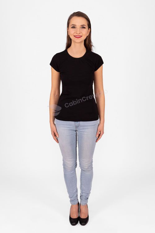 Emirates casual full-length recruitment photo, studio white background